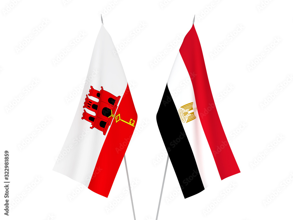 Gibraltar and Egypt flags