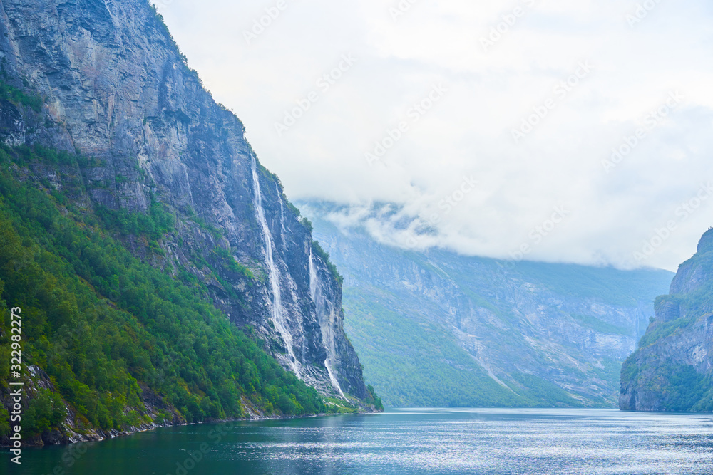 beautiful fjord view geiranger , norway