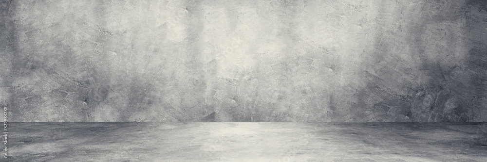 Empty space studio room of Plaster concrete grunge texture background for use display product. - obrazy, fototapety, plakaty 
