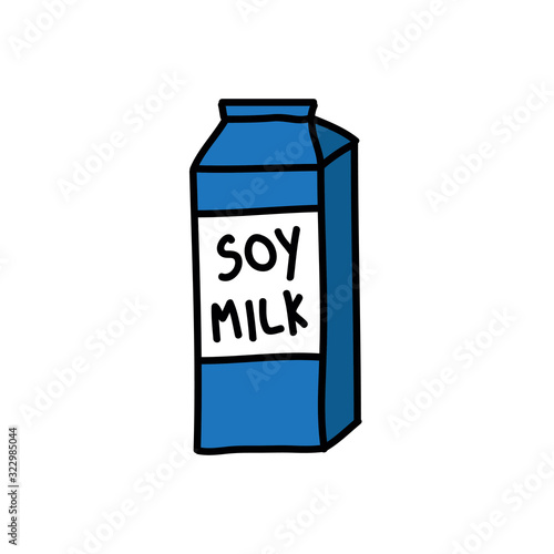 soy milk doodle icon, vector illustration