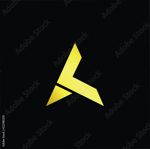 Outstanding professional elegant trendy awesome artistic black and gold color AK KA initial based Alphabet icon logo.