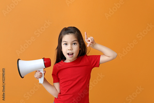 Cute little girl with megap...