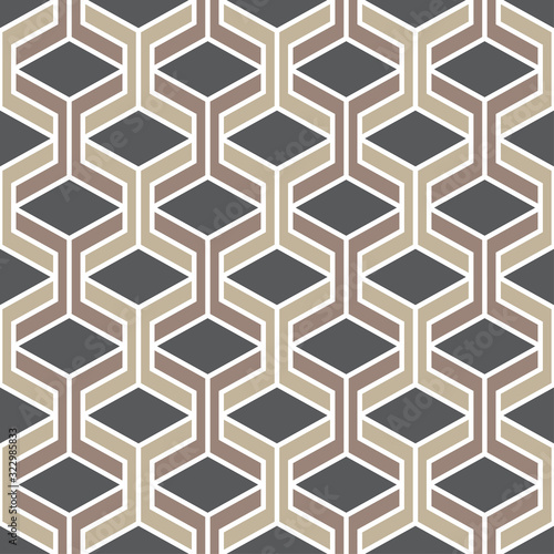 Decorative pattern for the background, tile and textiles. It is assembled from modular parts. Vector. Seamless.