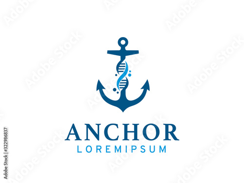 Anchor science logo template design, icon, symbol