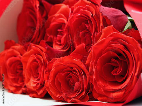 Bouquet of fresh roses  flower bright background.