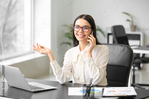 Female accountant working i...
