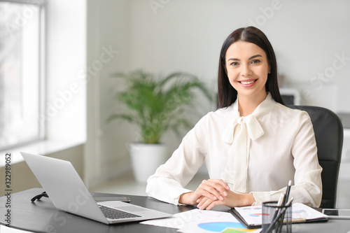 Female accountant working i...