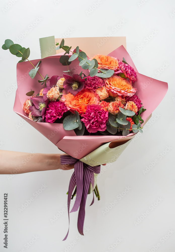 Hand with a flowers.