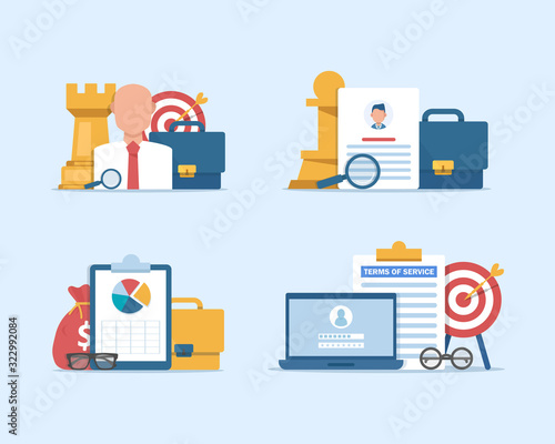 Human Resources, Recruitment Concept for web page,hiring employees, recruitment agency,flat design icon vector illustration