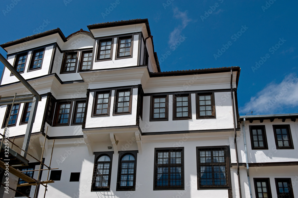 Typisches balkanische Haus in Ohrid, Republik Nordmazedonien