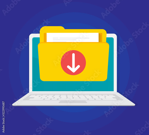 download folder, business office concept, vector illustration
