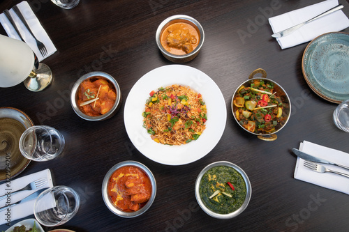 Indian food - Biryani with curries