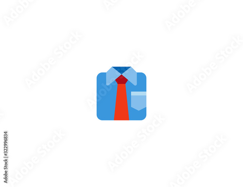 Necktie vector flat icon. Isolated man shirt with tie emoji illustration 