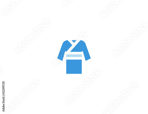Kimono vector flat icon. Isolated Japanese wear kimono emoji illustration 