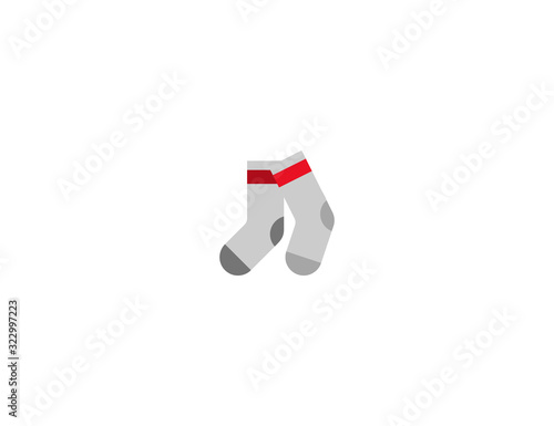 Socks vector flat icon. Isolated Christmas decoration, socks emoji illustration 
