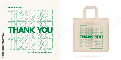 No plastic bag concept. Reduce, reuse concept.