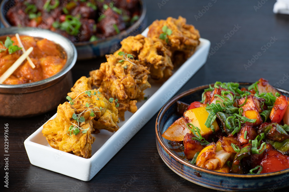 Indian food deep fried onion "bhaji" Stock Photo Adobe Stock