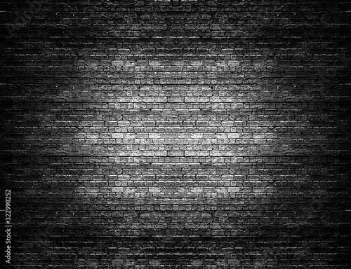 Black and White Brickwall Texture Background Photo