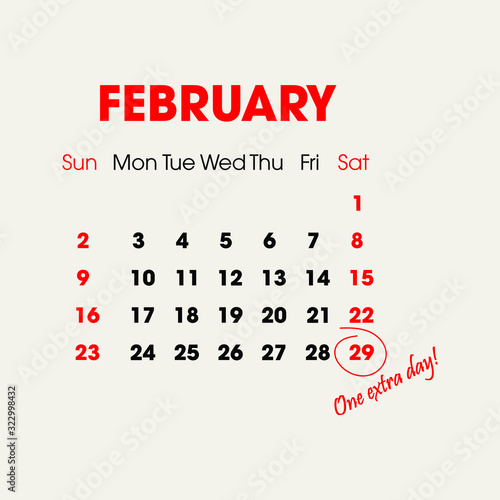 February 29 2020 calendar icon, also known as leap year day, is a date added to most years that are divisible by 4. photo