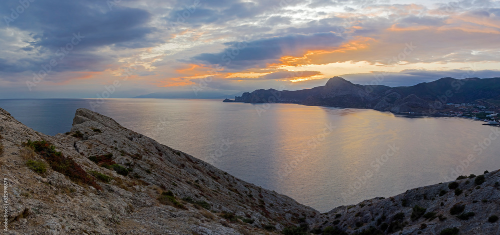Sunset on the Black Sea coast of Crimea. Sunset on the Black Sea coast of Crimea.