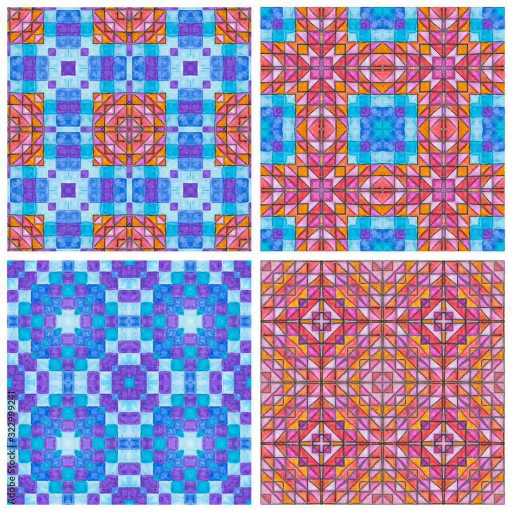 set of Colorful pattern background