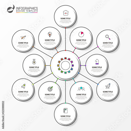 Infographic design template. Creative concept with 12 steps