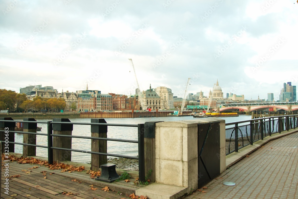 Fototapeta premium Barriers in thames river in London england uk