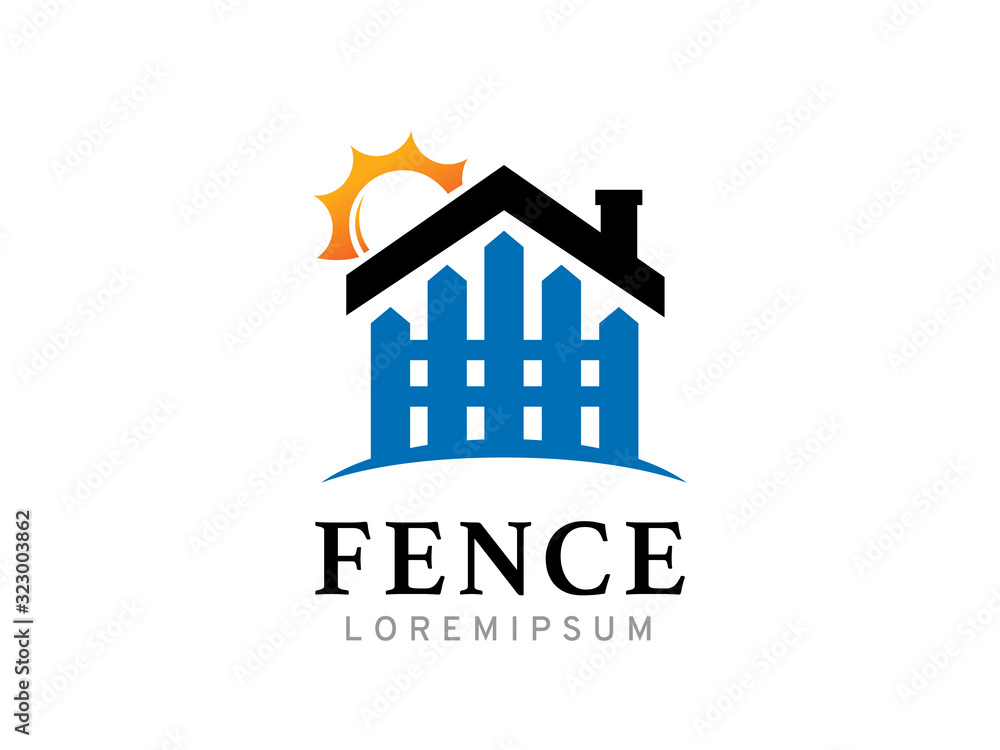 Fototapeta premium Fence logo template design, icon, symbol
