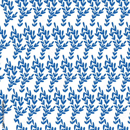 Seamless floral leaf pattern. Stylish repeating texture. Repeating texture with leaves. Blue. For textile  wallpaper.