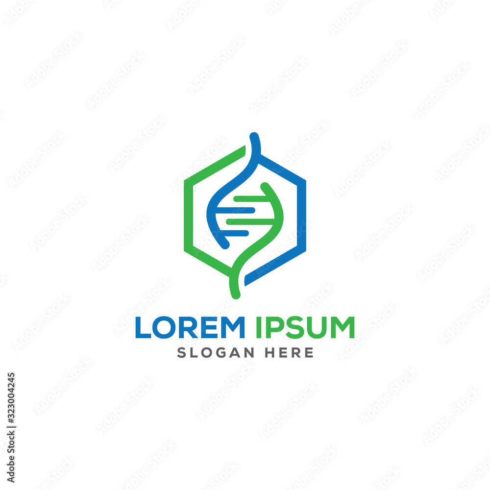 DNA Hexa logo design template full vector DNA Hexa logo design template full vector