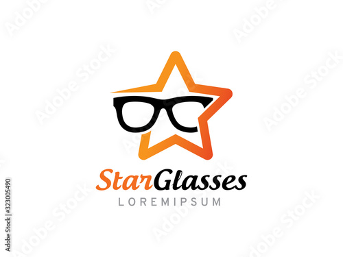 Star glasses logo template design, icon, symbol
