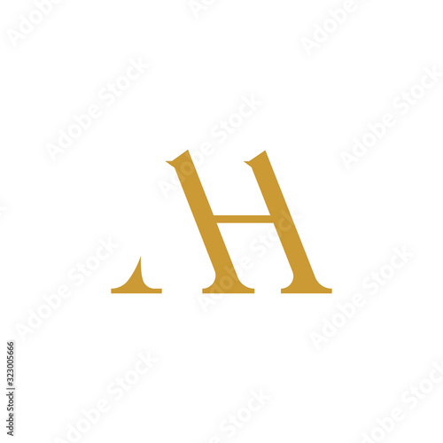 Initial letter ah or ha logo design template photo