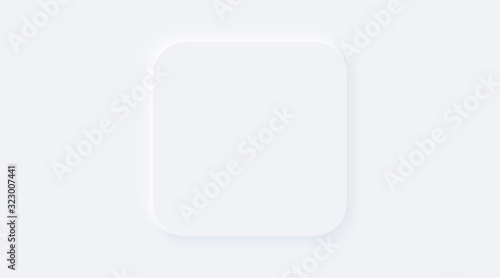 Bright white gradient buttons. Internet symbols on a background. Neumorphic effect icons. Shaped figure in trendy soft 3D style. Rectangle square © Ra