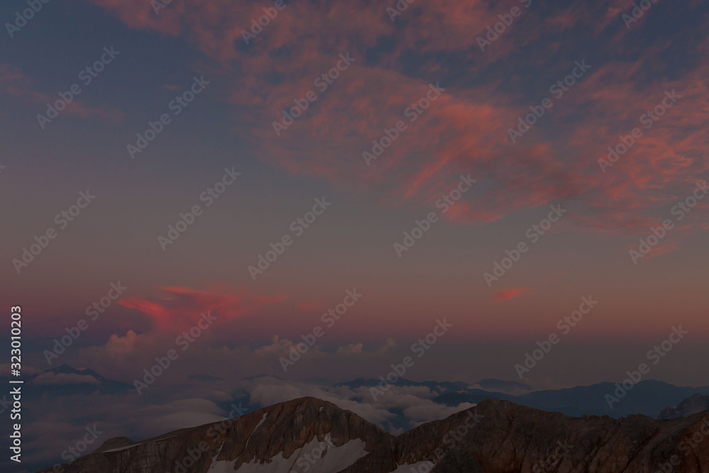 Mountain summer. Sunset. Rocky landscape Mountain summer. Sunset. Rocky landscape