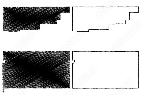 Rio Blanco and Sedgwick County, Colorado (U.S. county, United States of America,USA, U.S., US) map vector illustration, scribble sketch Rio Blanco and Sedgwick map photo