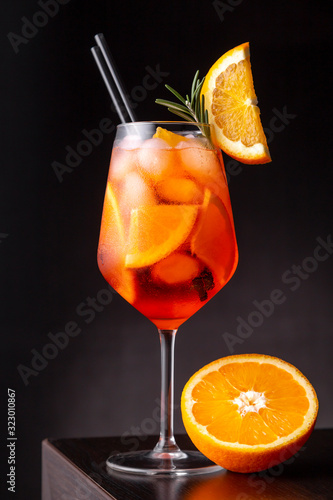 Prosecco and orange liqueur cocktail photo