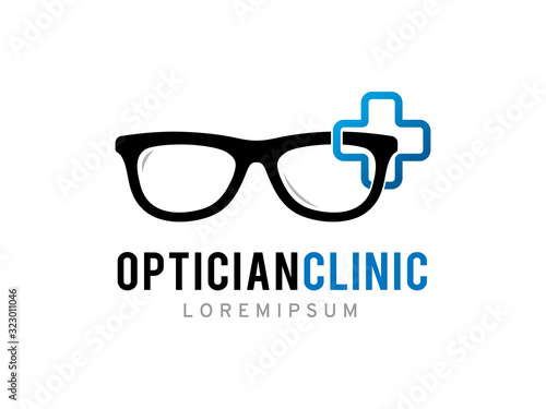 Optician clinic logo template design, icon, symbol