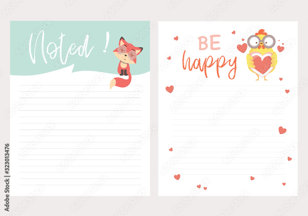 Set of animals and cute vector cards. Set of animals and cute vector cards.