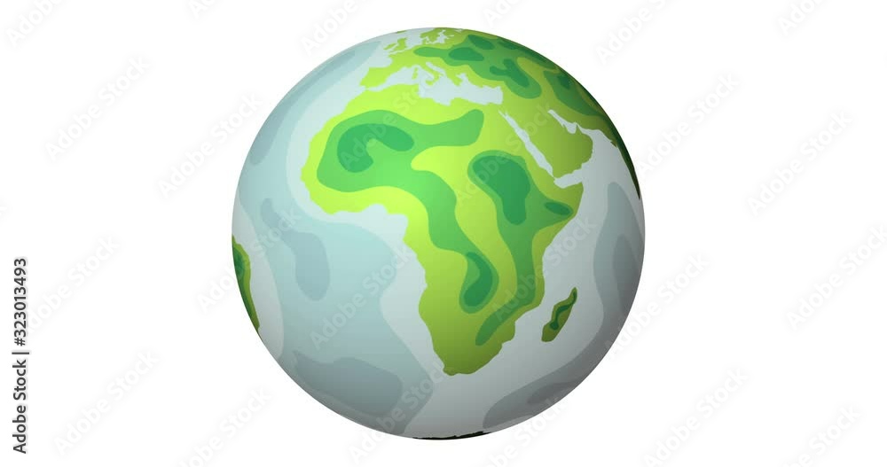 Animation graphic motion of cartoon global rotating on white background Animation graphic motion of cartoon global rotating on white background