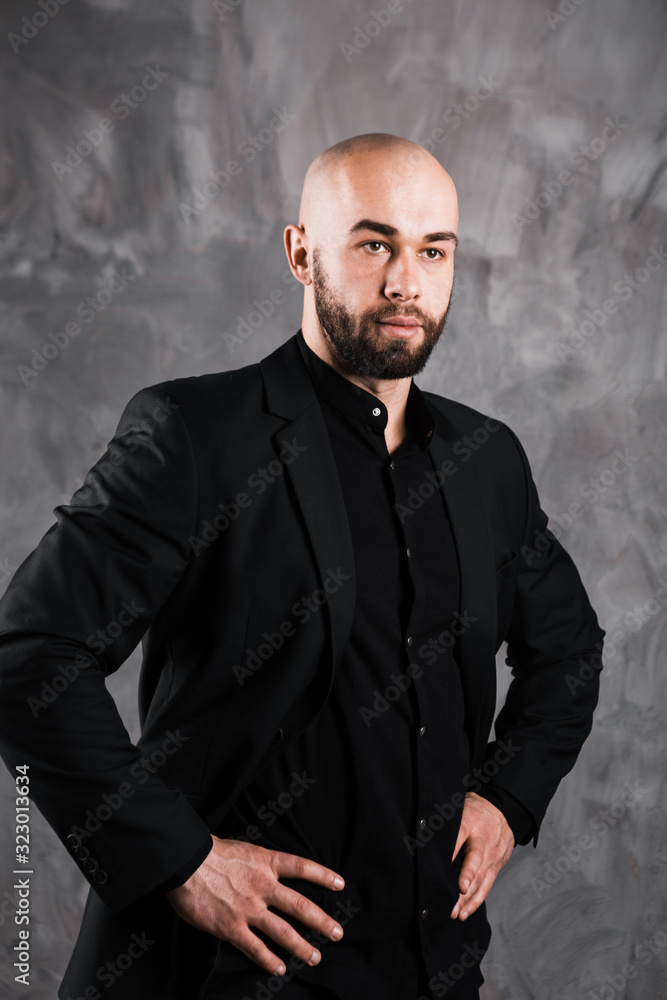handsome muscular stylish bald man handsome muscular stylish bald man