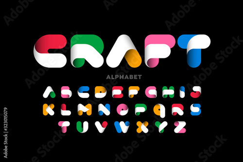 Craft style colorful font design