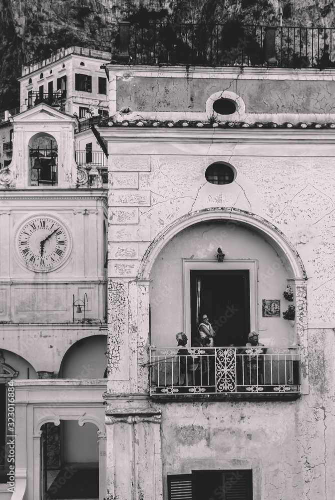facade of an old building in Amalfi coast