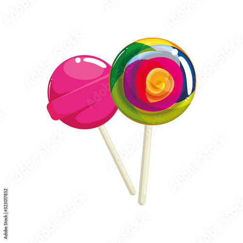 set of sweet lollipop isolated icon vector illustration design