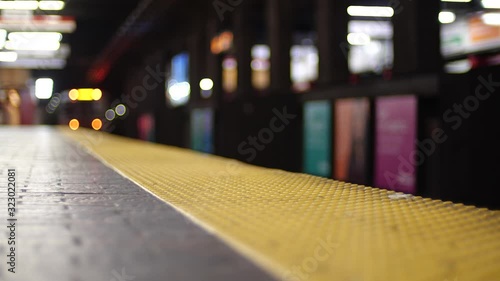 Red Line Train coming into Harvard Station, Boston