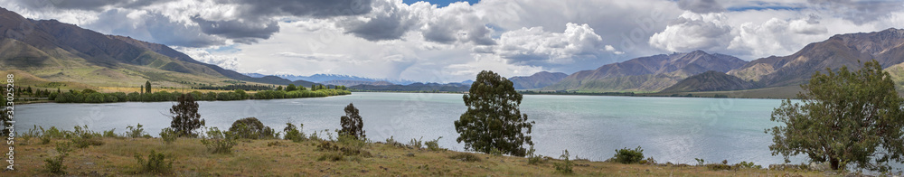 Lake Benmore New Zealand panorama