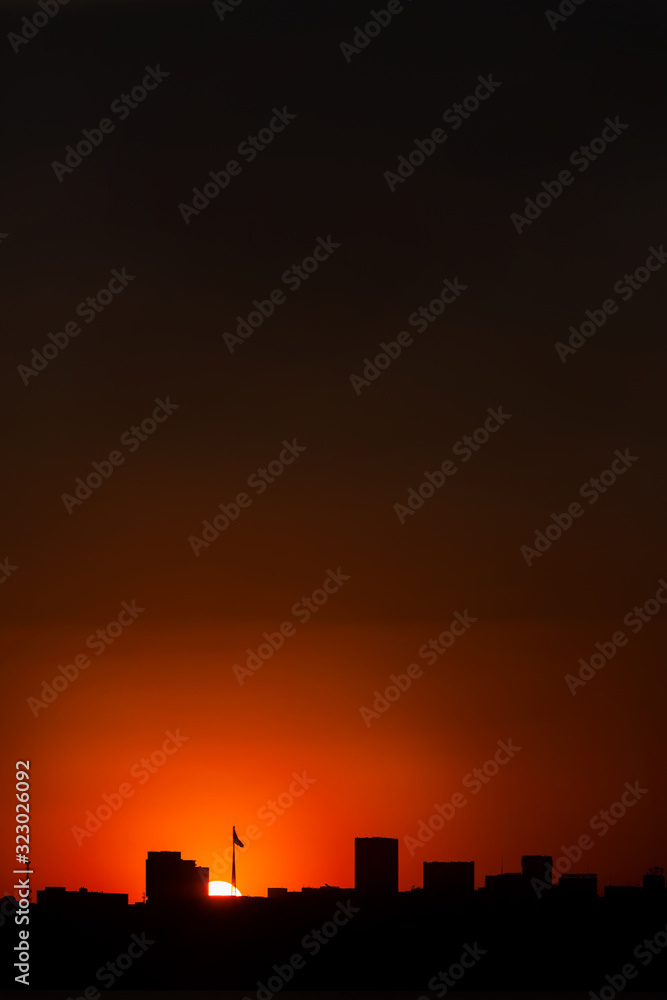 Brasilia skyline seen at sunset
