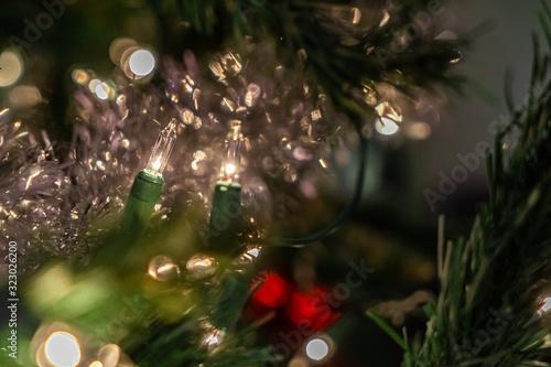christmas tree with decorations and lights