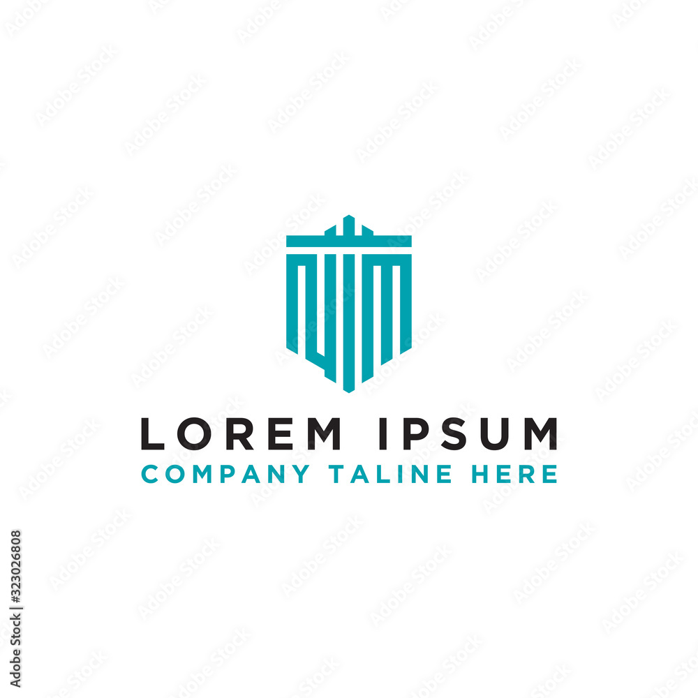Obraz premium logo design inspiration for companies from the initial letters of the NM logo icon. -Vector