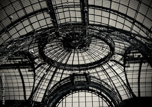 Grand Palais ceiling with windows in Paris, France photo