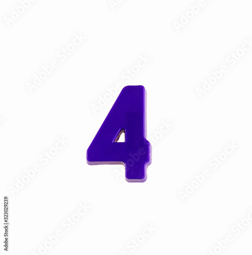 Number 4 - Piece in violet plastic.